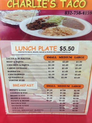 Menu photo 8 Charlie's Taco Stafford, TX Menu photo 8 Charlie's Taco Stafford, TX