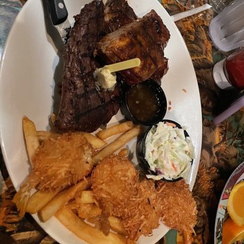 Rainforest Cafe - Ribs, Steak, and Shrimp Trio - American Near Me - Ontario, California