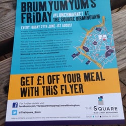 Brum Yum Yum Lunch Market - £1 off flyers!