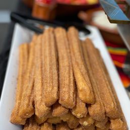 a plate of churros
