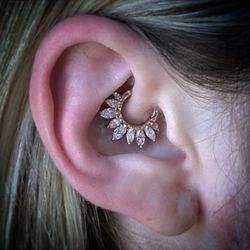 The Parlour - Daith Piercing w/ 14k Rose Gold & Diamonds.