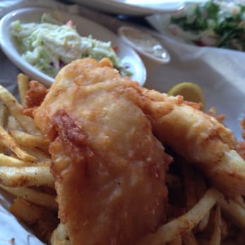 Sam's Chowder House - Fish and Chips with a side of Cole Slaw. - Seafood Near Me - Half Moon Bay, California Sam's Chowder House - Fish and Chips with a side of Cole Slaw. - Seafood Near Me - Half Moon Bay, California