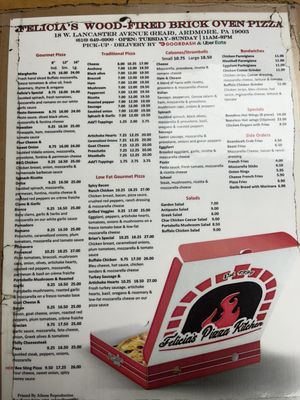 Menu photo 2 Felicias Pizza Kitchen Ardmore, PA Menu photo 2 Felicias Pizza Kitchen Ardmore, PA