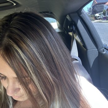 John Francis Beauty - What I came into fix. Stripes and two tone. This is not John's work this was done by someone else. - Hair Salons Near Me - West Hollywood, California