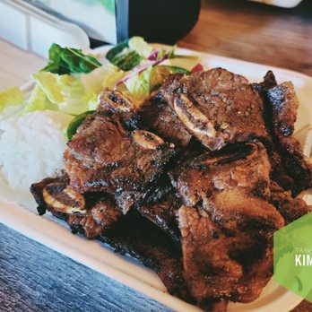 Matiki Island Barbecue - Kalbi short rib plate with rice and green salad - Hawaiian Near Me - Fullerton, California Matiki Island Barbecue - Kalbi short rib plate with rice and green salad - Hawaiian Near Me - Fullerton, California