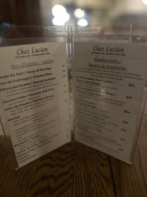 Menu photo 7 Chez Lucien Ottawa, ON Menu photo 7 Chez Lucien Ottawa, ON