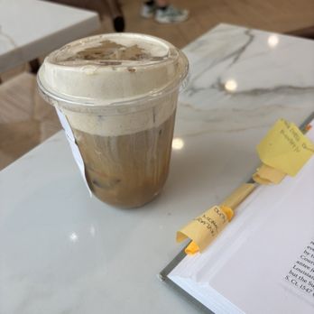 Jozour Cafe - french toast latte with french toast cold foam - Coffee & Tea Near Me - Braintree, Massachusetts