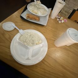 Daylight Donuts - 2 coffees a jalapeño sausage roll and two orders of biscuits and sausage gravy