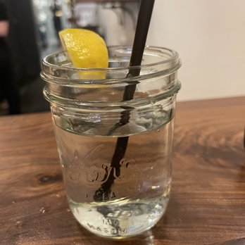 Remedy Burger - Cute mason jar of water, but served with no ice, and wasn't cold. - Burgers Near Me - Staunton, Virginia Remedy Burger - Cute mason jar of water, but served with no ice, and wasn't cold. - Burgers Near Me - Staunton, Virginia