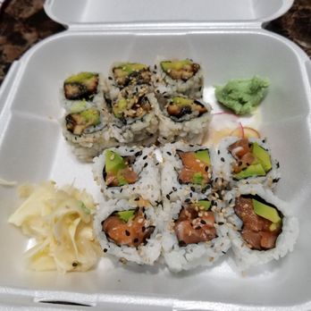 Top Sushi - Salmon Avocado Roll Eel Avocado Roll - Japanese Near Me - Canoga Park, California Top Sushi - Salmon Avocado Roll Eel Avocado Roll - Japanese Near Me - Canoga Park, California