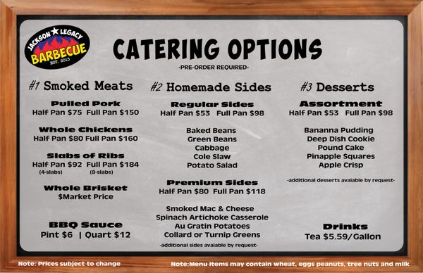 Menu photo 1 Jackson Legacy Barbecue Santa Ana, CA