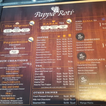 PappaRoti - Menu - Coffee & Tea Near Me - Vancouver, British Columbia