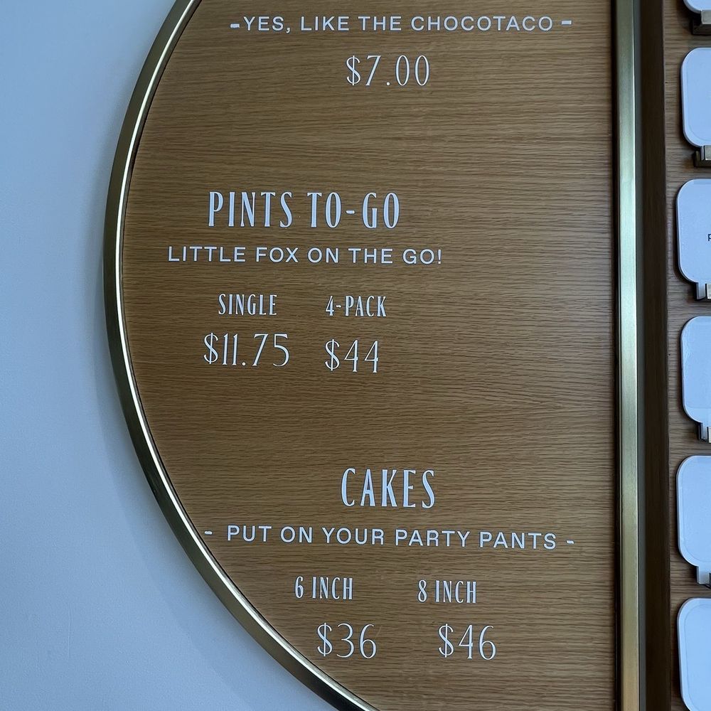 Little Fox Cups & Cones - Menu - Ice Cream & Frozen Yogurt Near Me - Oceanside, California