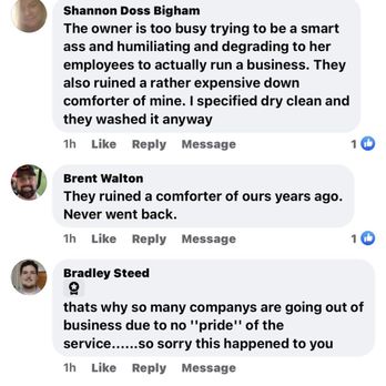 Sheps Cleaners - Negative comments about Shep's Cleaners - Laundry Services Near Me - Starkville, Mississippi
