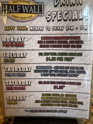 Menu photo 2 Half Wall New Smyrna Beach, FL
