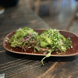 SOCIAL BIRD - Pulled pork tostadas. Flavorful and delish.