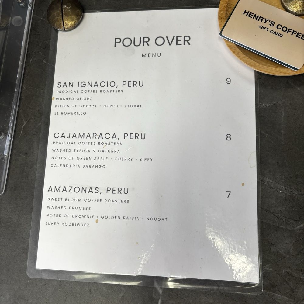 Henry’s Coffee - Menu - Coffee & Tea Near Me - Santa Clarita, California