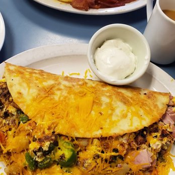 Avenue Grill - Breakfast quesadilla with jalapenos and bacon with 2 eggs over medium - American Near Me - Lodi, California Avenue Grill - Breakfast quesadilla with jalapenos and bacon with 2 eggs over medium - American Near Me - Lodi, California