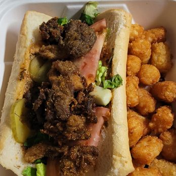 Pig Minds Brewing - Fried oyster Po'boy. Too much bread. - Brewpubs Near Me - Machesney Park, Illinois Pig Minds Brewing - Fried oyster Po'boy. Too much bread. - Brewpubs Near Me - Machesney Park, Illinois