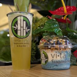 Vita Cane Sugarcane Juicery & Acai Bar - Vita Cane's 50/50 & Morning Glory Bowl