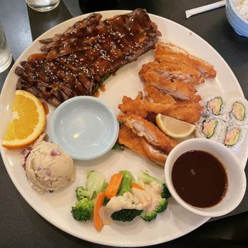 Sushi Garden - Special Dinner Plate with Beef Teriyaki and Chicken Katsu - Sushi Bars Near Me - Modesto, California