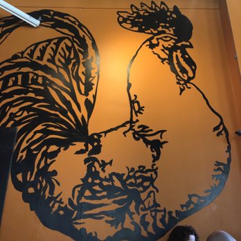 Rooster - Downtown - Giant Rooster watching us eat. - Creperies Near Me - St. Louis, Missouri
