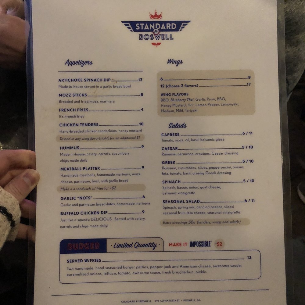 Standard at Roswell - Menu - Pizza Near Me - Atlanta, Georgia Standard at Roswell - Menu - Pizza Near Me - Atlanta, Georgia