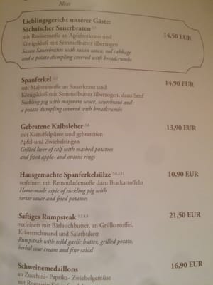 Menu photo 3 Sophienkeller Dresden, SN