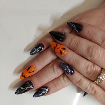 Brigdette Nails and Spa - Gel X nails, lightning storm, Halloween nail art - Nail Salons Near Me - Vacaville, California Brigdette Nails and Spa - Gel X nails, lightning storm, Halloween nail art - Nail Salons Near Me - Vacaville, California