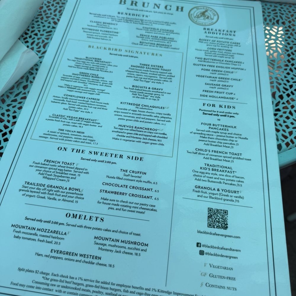 Blackbird Cafe - Mountain Brunch & Lunch - Menu - American Near Me - Evergreen, Colorado Blackbird Cafe - Mountain Brunch & Lunch - Menu - American Near Me - Evergreen, Colorado