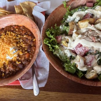 Whiskey Tavern - Beef chili & Caesar salad w/ tuna - Whiskey Bars Near Me - New York, New York Whiskey Tavern - Beef chili & Caesar salad w/ tuna - Whiskey Bars Near Me - New York, New York
