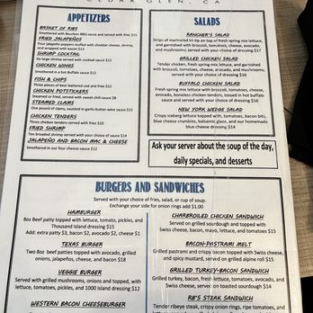 RB's Steakhouse - menu and prices - Steakhouses Near Me - Lake Arrowhead, California RB's Steakhouse - menu and prices - Steakhouses Near Me - Lake Arrowhead, California