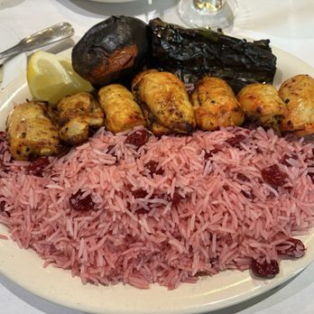 Raffi's Place - Jujeh kabob with albaloo polo - Middle Eastern Near Me - Glendale, California Raffi's Place - Jujeh kabob with albaloo polo - Middle Eastern Near Me - Glendale, California