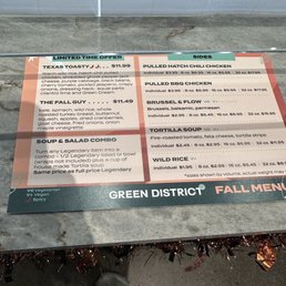 Fall menu