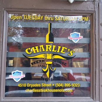 Charlie's Steak House - door - Steakhouses Near Me - New Orleans, Louisiana Charlie's Steak House - door - Steakhouses Near Me - New Orleans, Louisiana