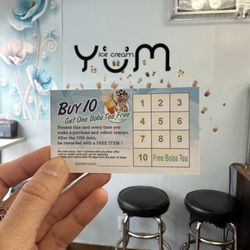 Yum Ice Cream&Bubble Tea - Stamp card