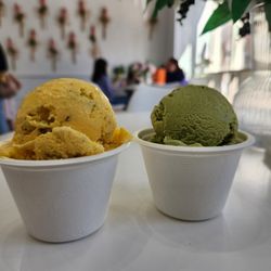 Nature's Organic Ice Cream - Saffron Pistachio & Berry Matcha