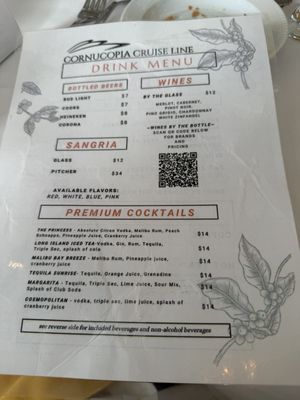 Menu photo 1 Cornucopia Cruise Line Perth Amboy, NJ