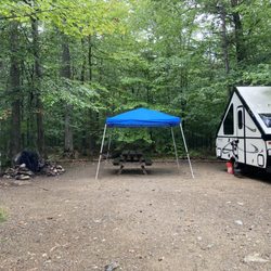 Mount Blue State Park Campground - Large wooded campsites