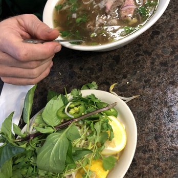 Pho One - Dressing plate w/jalapeños, lemon, bean sprouts, and the freshest basil!! It gives the beef broth a fresh taste, oh and the cilantro! Yes!! - Vietnamese Near Me - Lewisville, Texas Pho One - Dressing plate w/jalapeños, lemon, bean sprouts, and the freshest basil!! It gives the beef broth a fresh taste, oh and the cilantro! Yes!! - Vietnamese Near Me - Lewisville, Texas