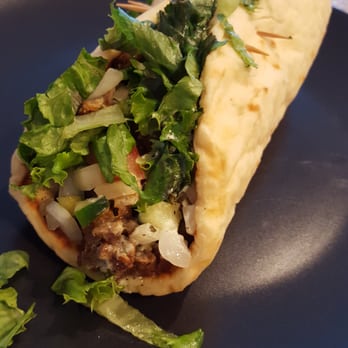 Gyro King - Lamb Gyro  (toothpicks added by me to hold the pita together to take a pic) - Halal Near Me - Houston, Texas