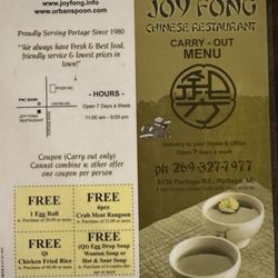 Joy Fong Restaurant - Menu