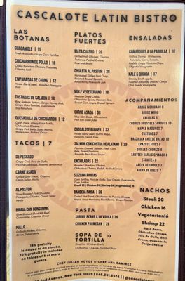 Menu photo 1 Cascalote Latin Bistro New York, NY Menu photo 1 Cascalote Latin Bistro New York, NY