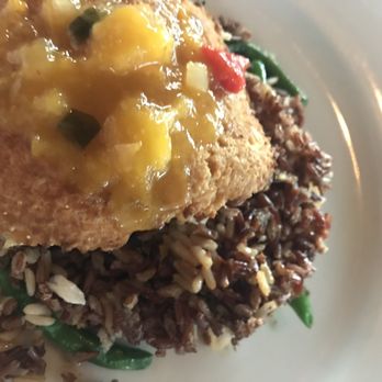 Yellow Dog Cafe - Coconut encrusted mahi mahi over wild rice. - Seafood Near Me - Malabar, Florida Yellow Dog Cafe - Coconut encrusted mahi mahi over wild rice. - Seafood Near Me - Malabar, Florida