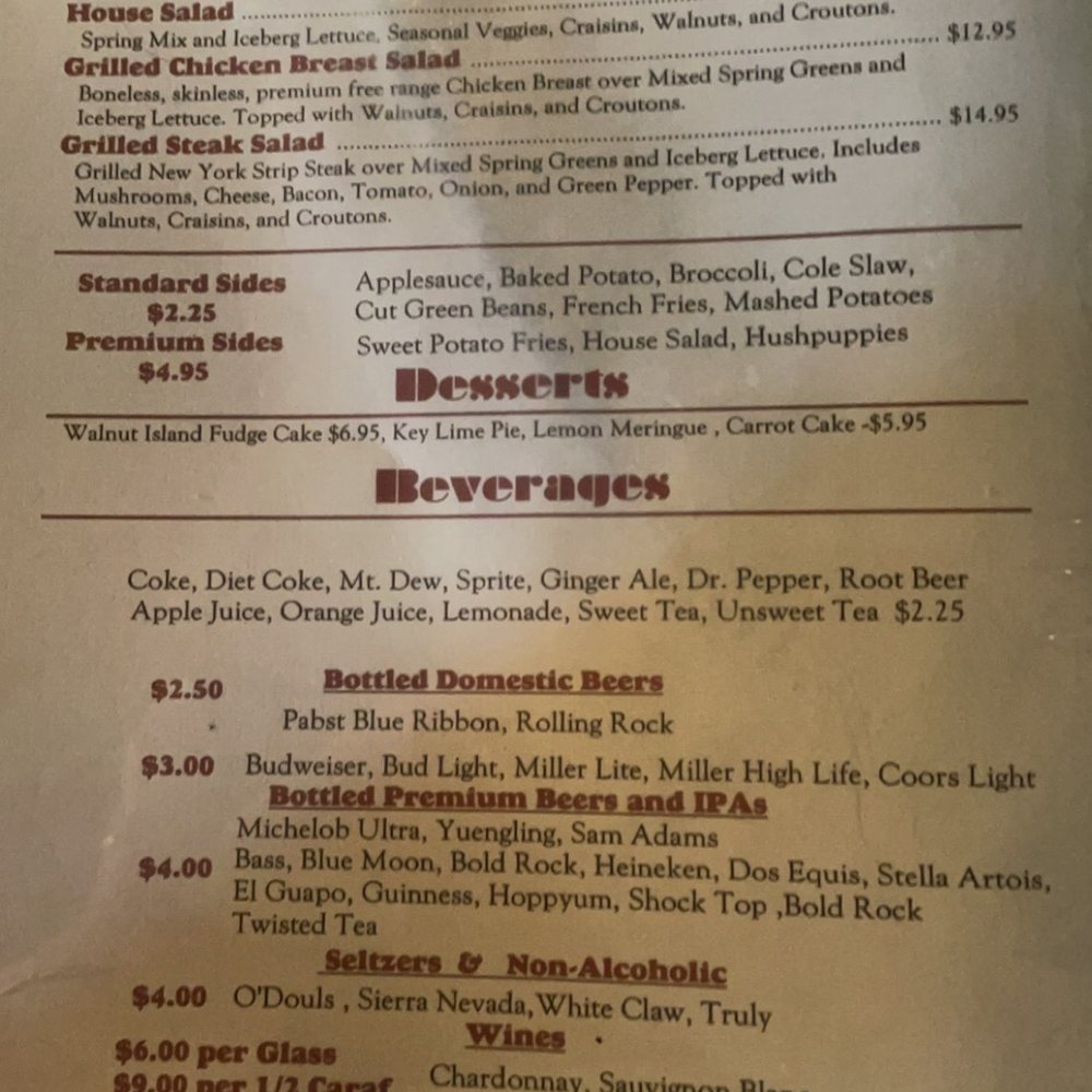 Barrys Walnut Island Restaurant - Menu - American Near Me - Grandy, North Carolina