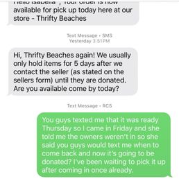 The notification text of them asking to come in to receive a offer, then my stuff being donated The notification text of them asking to come in to receive a offer, then my stuff being donated