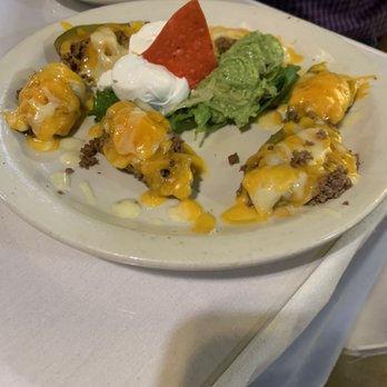 Los Vaqueros Restaurant - Stuffed jalapeños.. had beef and cheese with sour cream and guacamole for toppings. Very tasty - Mexican Near Me - Fort Worth, Texas Los Vaqueros Restaurant - Stuffed jalapeños.. had beef and cheese with sour cream and guacamole for toppings. Very tasty - Mexican Near Me - Fort Worth, Texas