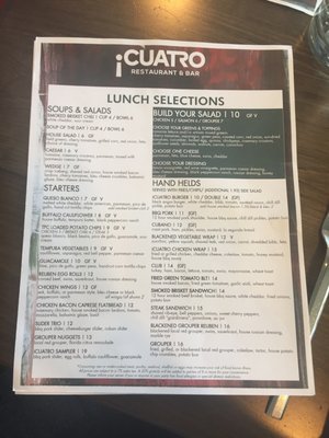 Menu photo 5 ¡CUATRO Lutz, FL