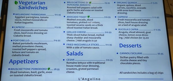 Menu photo 2 L’Angolino San Diego, CA Menu photo 2 L’Angolino San Diego, CA