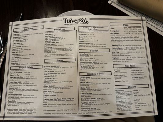 Menu photo 2 Traverso's Restaurant Naperville, IL Menu photo 2 Traverso's Restaurant Naperville, IL